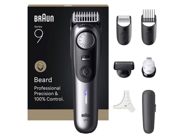 Braun BeardTrimmer 9 80789785, AC/Batteri, Grå