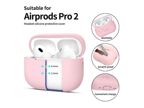 Tech-Protect silikonetui til Apple AirPods Pro 1/2 - rosa