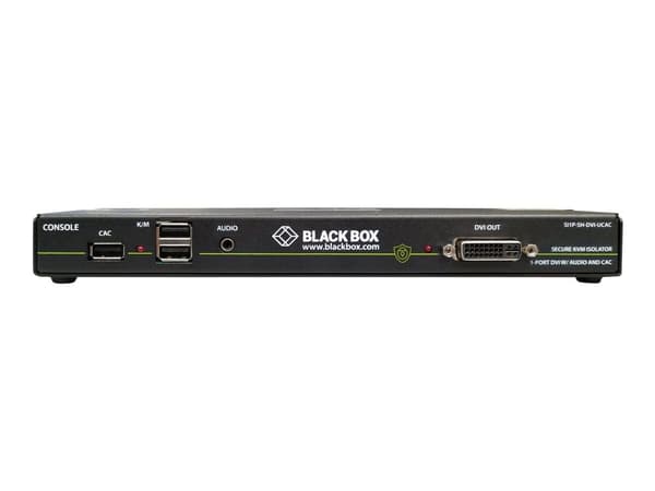 Secure isolator, single-port DVI-I, KB/mus, USB, CAC