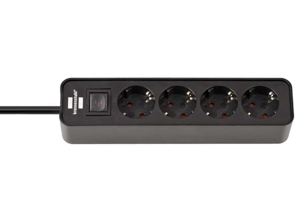 Brennenstuhl Ecolor Ext.Socket 4.Way Black 1,5M Cable