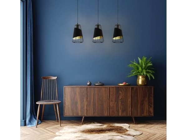 EGLO AUSTELL LANGBORD 3L sort/gull