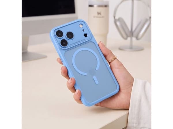 Tech-Protect MagPeak MagSafe CC Case for iPhone 18 Pro / 17 Pro - Light Blue Matte