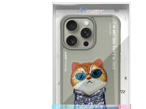 Nimmy Glasses Cool Cat Case for iPhone 15 Pro - Gray