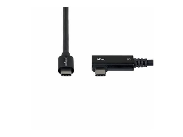 StarTech - Thunderbolt-kabel - Thunderbolt 5 (hann) til Thunderbolt 5 (hann) rettvinklet - USB4 / Thunderbolt 3 / Thunderbolt 4 / Thunderbolt 5 / D...