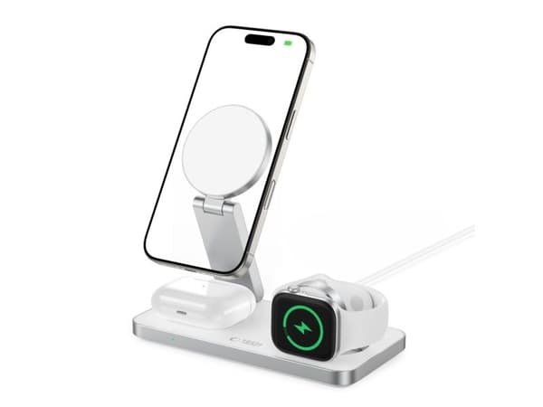 Tech-Protect QI15W-A47 MagSafe 3in1 Inductive Charger + USB-C Cable - White