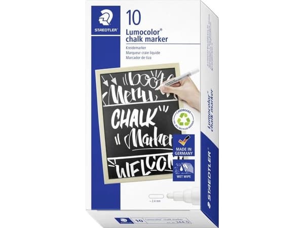 Staedtler 344-0, Hvit, Kule, 10 stykker