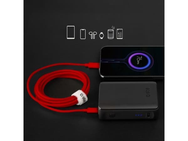 SBS TECABLETISSUETCCB, 1,5 m, USB C, USB C, USB 2.0, 0,48 Gbit/s, punainen