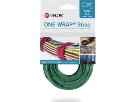 VELCRO One Wrap-rem 20 mm x 200 mm, 25 st, grön