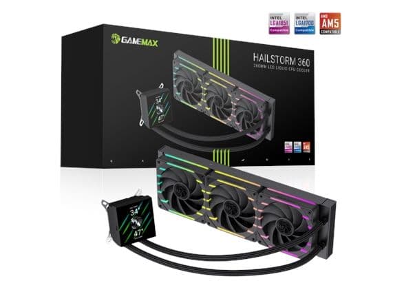 Gamemax | CPU Liquid cooler | HAILSTORM 360 LCD | Black