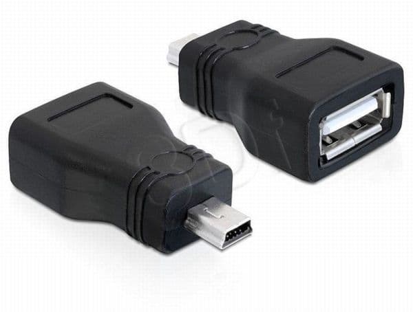 DeLOCK 65277, mini USB, USB 2.0-A, Musta