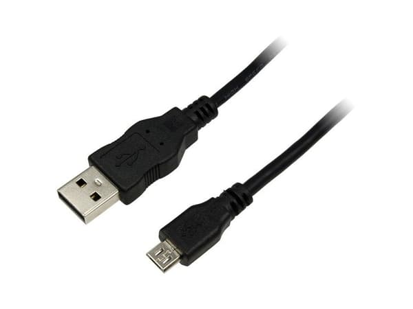 LogiLink 0.60m USB A-USB Micro B, 0,60 m, USB A, Micro-USB B, USB 2.0, Hankjønn/hankjønn, Sort
