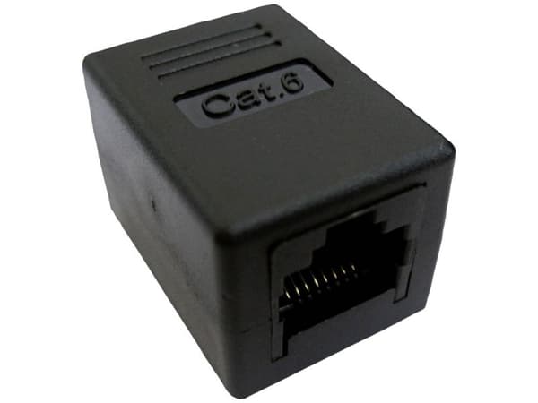 VALUE RJ-45 Modular Coupler, Cat.6, unshielded, black, Modular coupler, Svart