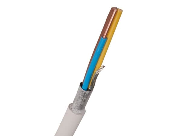 NEXANS Installationskabel, skärmad halogenfri 3G2,5 mm² EQLQ EASY vit , kabeldiameter 9,6 mm - (50 meter)