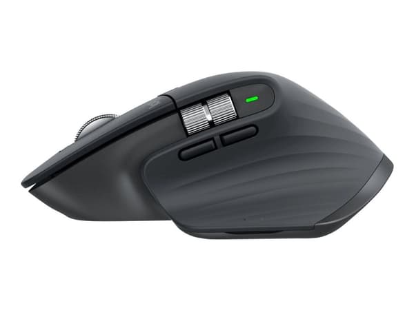 Logitech MX Master 3S - Mus - laser - 7 knapper - trådløs - Bluetooth, 2,4 GHz - Logitech BOLT-mottaker - grafitt