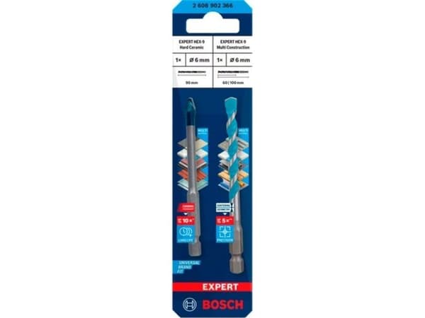 Bosch HEX-borrsats: keramik- och multi, 6 mm