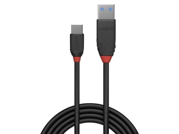 Lindy USB 3.1 Kabel Typ C/A Black Line M/M 0.15m