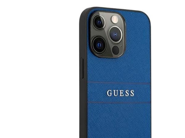 Guess Saffiano stropp-etui til iPhone 13 Pro Max 6,7" - Blå