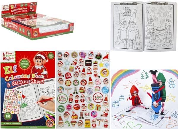 A4 Elf Colouring Book 48 pages with Sticker Sheet CDU
