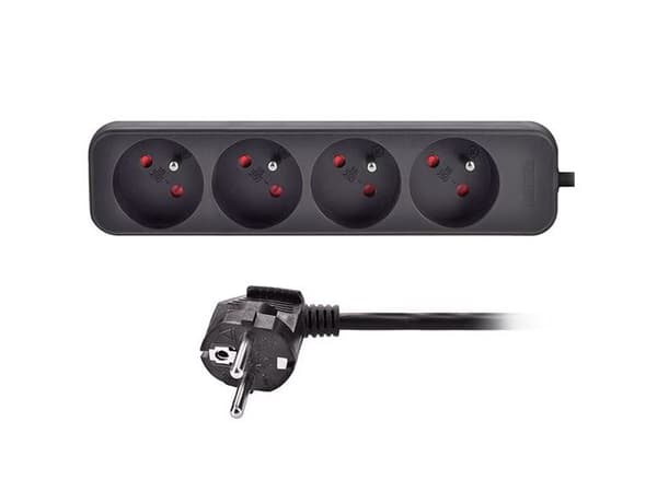 Solight PP28, 3 m, inomhus, Typ E, Typ E, Vinklad, IP20
