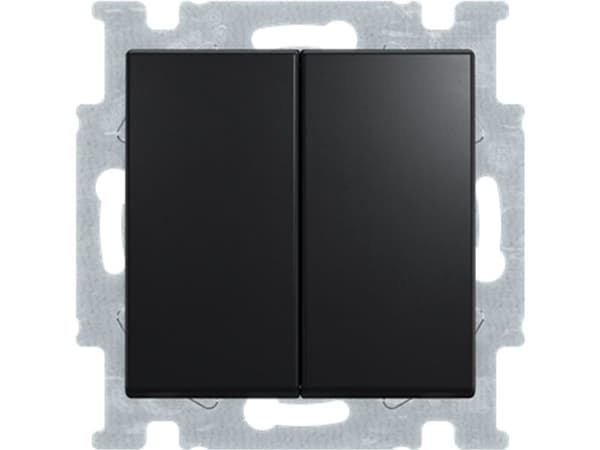 ABB-basic55 Kaksoiskytkin, mattamusta, 10A, 1 moduuli, toimitetaan avaimilla - (10 kpl)