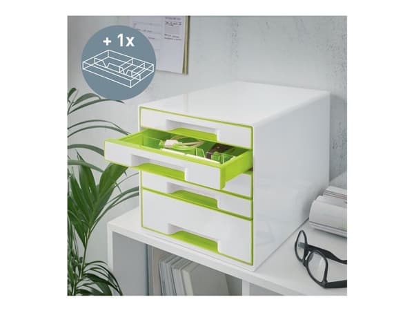Leitz WOW CUBE - Skuffskap - 5 skuffer - for A4 Maxi - grønn