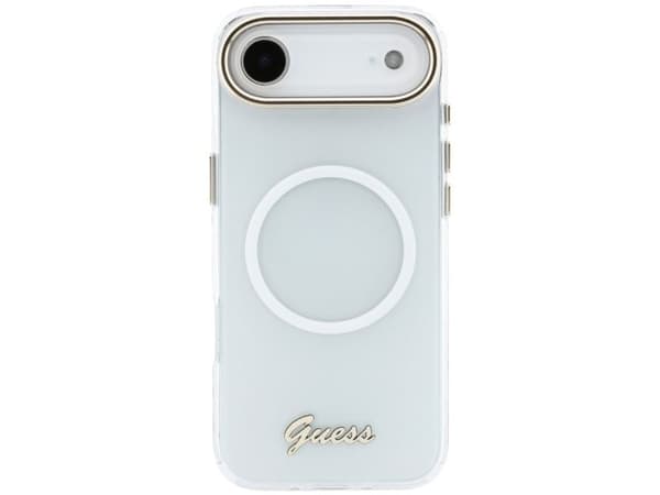 Guess IML Gradient Script Metal MagSafe-telefonetui til iPhone Air - hvit