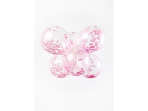Ballonger, rosa konfetti