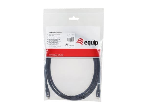 Equip 128442, 2 m, USB C, USB C, USB4 Gen 4x2, 80 Gbit/sek, Sort