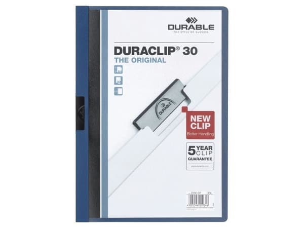 Universalmappe durable duraclip, 30 ark, sininen, a4