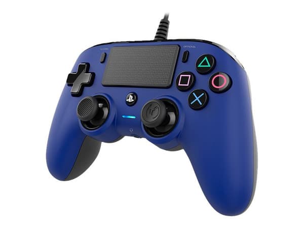 NACON - Spelkontroll - kabelansluten - blå - för PC, Sony PlayStation 4
