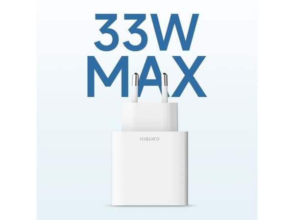 Cuktech nettlader A19 30 W USB-A + USB-C hvit
