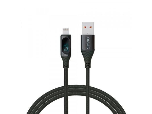 SAVIO CL-173 USB til Lightning-kabel 1m med digitalt display