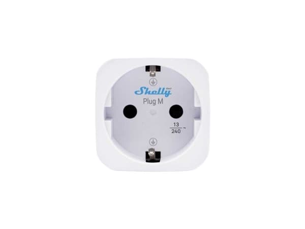 Shelly Plug M Gen3 Hvit – WiFi smartplugg, 13A