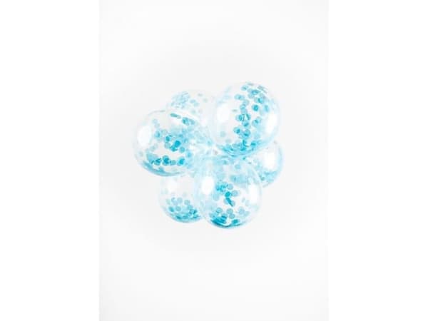 Balloner, lyseblå konfetti