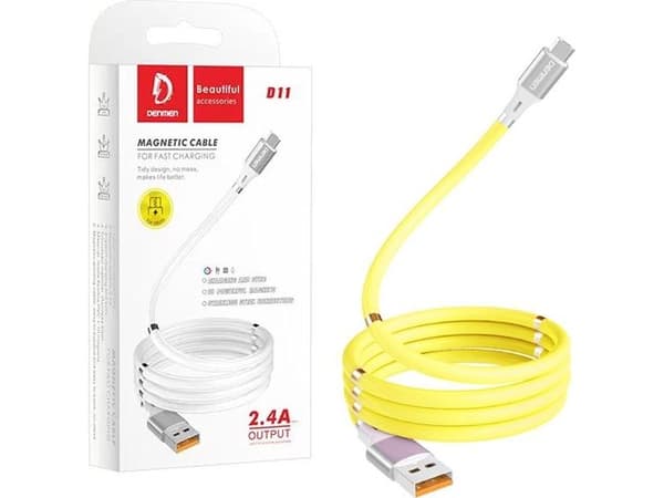 USB-kaapeli Denmen USB-A - USB-C 1 m keltainen