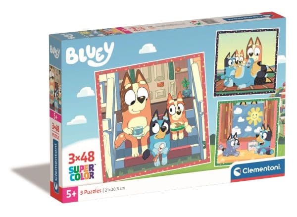 Clementoni puslespill Square Bluey, 3x48 brikker