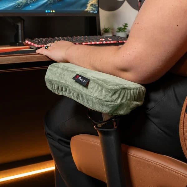 Arozzi - Memory Foam Armrest Pads - Forest Green