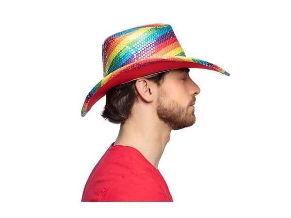 Regnbue paillet cowboyhat