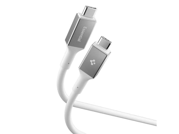 Spigen Essential EB24012CC, 1,2 m, USB C, USB C, USB4 Gen 3x2, 40 Gbit/s, Valkoinen