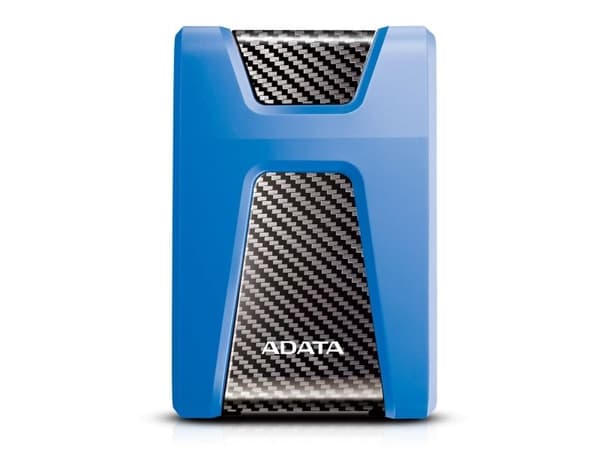 ADATA DashDrive Durable HD650 - Harddisk - 2 TB - ekstern (bærbar) - 2.5" - USB 3.1 - 256-bit AES - blå