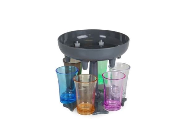 Shotdispenser med 6 glas