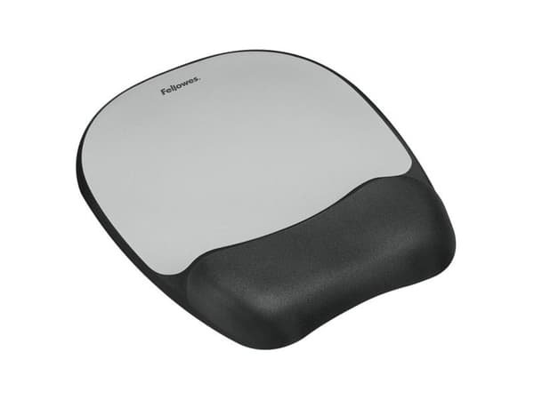 Fellowes Memory Foam - Musematte med håndleddsstøtte - sølv