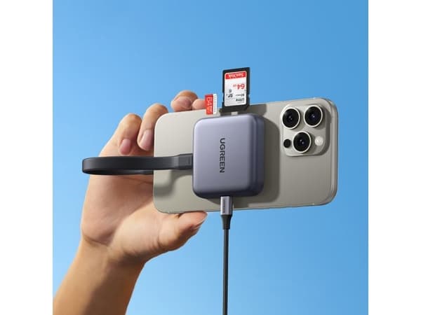 Adapter/SD-kortlæser Ugreen CM898 3-i-1, USB-C, MagSafe, SD/TF (sort)