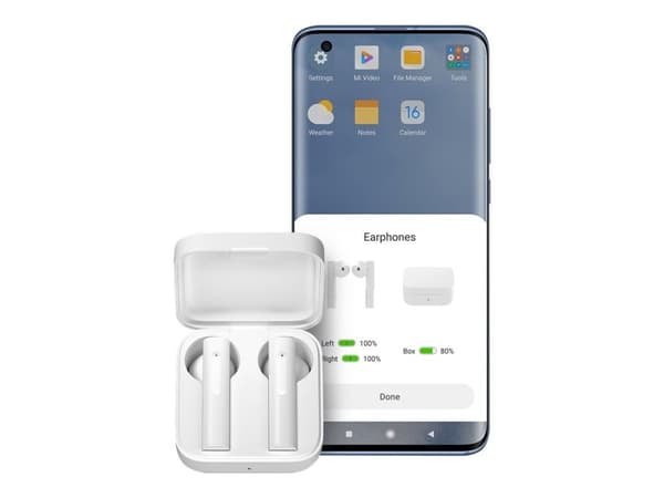 Xiaomi MI True Wireless Earphones 2 Basic - True wireless-hodetelefoner med mikrofon - ørepropp - Bluetooth - hvit