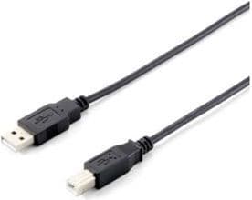Equip 128861, 3 m, USB A, USB B, USB 2.0, Hankjønn/hankjønn, Sort