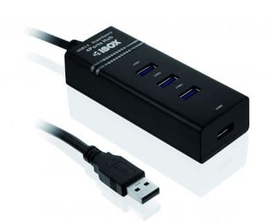 iBOX IUH3FB - Hub - 4 x SuperSpeed USB 3.0 - stasjonær