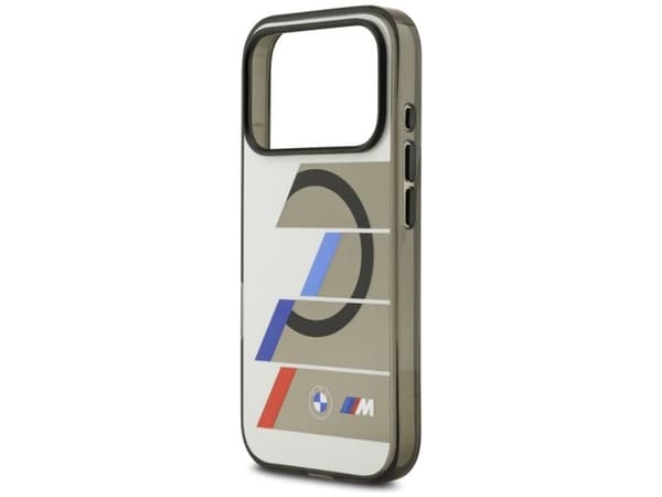 BMW M IML metalknapper tricolor-linjer MagSafe-deksel til iPhone 17 Pro Max - grå