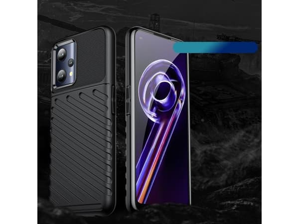 Thunder Case flexibelt pansarskal för Realme 9 Pro - svart