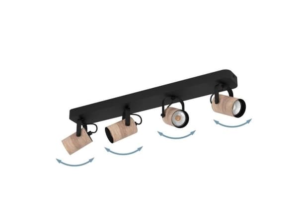 EGLO CAYUCA SPOT GU10 4X250LM SORT/BRUN
