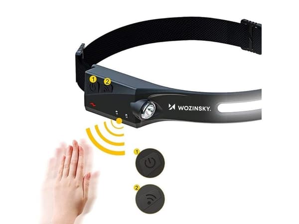 Wozinsky WLC-1200 CREE LED hodelykt IPX4 med bevegelsessensor - svart